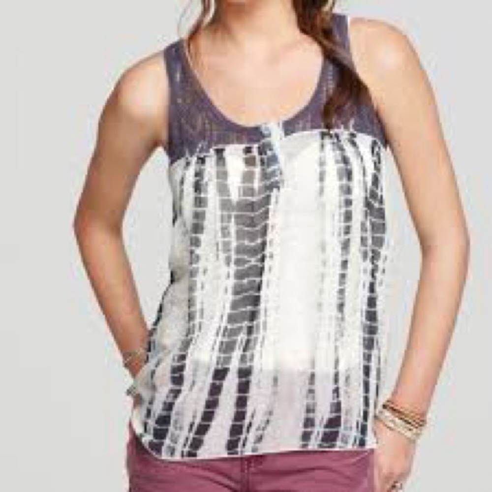 FREE PEOPLE SUSQUEHANNA CROCHET TIE DYE TANK TOP SZ XS Blouse Boho